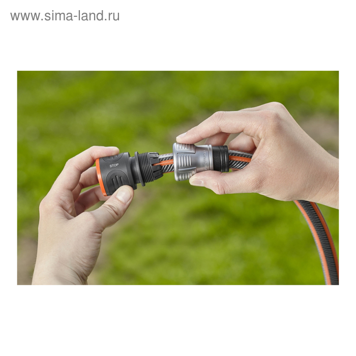 

Коннектор с аквастопом, 1/2" (12 мм) – 5/8" (16 мм), пластик, GARDENA Premium