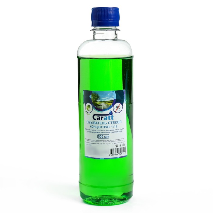Омыватель стёкол Caratt летний, концентрат 1:12, Яблоко, 0,5 л