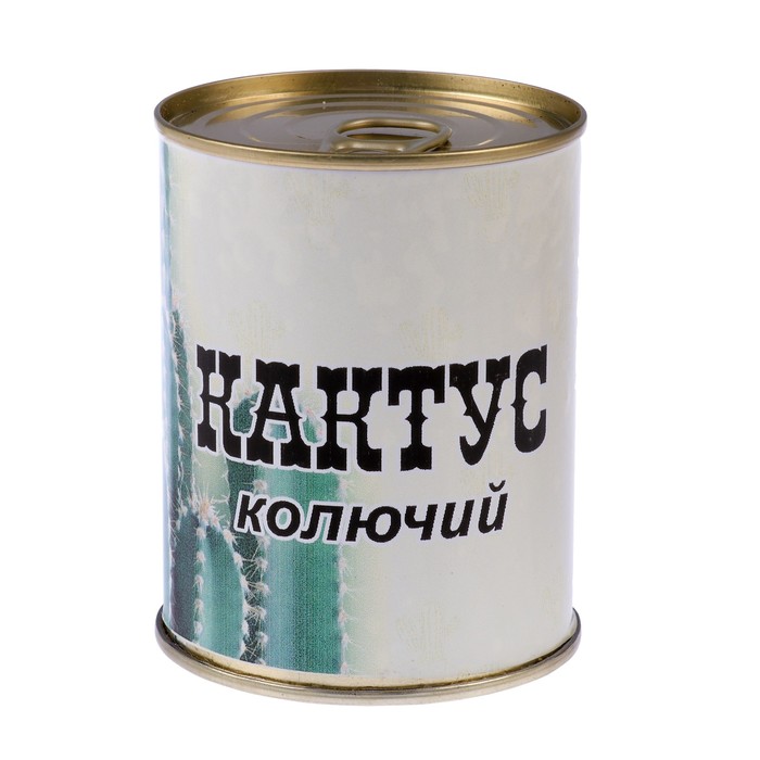 Растущая травка в банке "Кактус колючий"