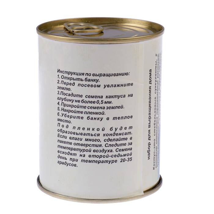 Растущая травка в банке "Кактус колючий"