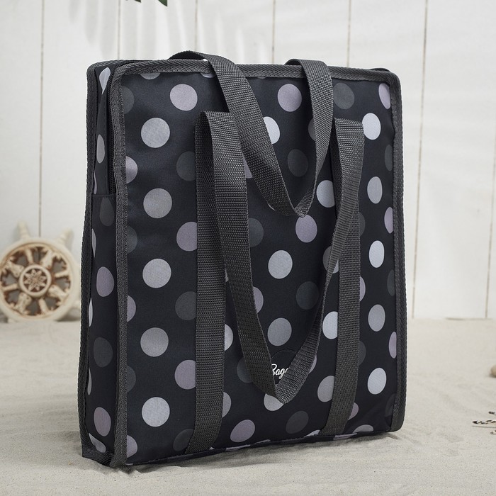 Сумка летняя "Горох", 1 отдел на молнии, цвет чёрный