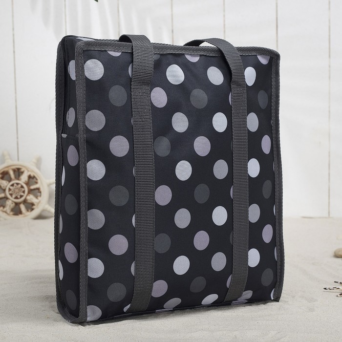 Сумка летняя "Горох", 1 отдел на молнии, цвет чёрный