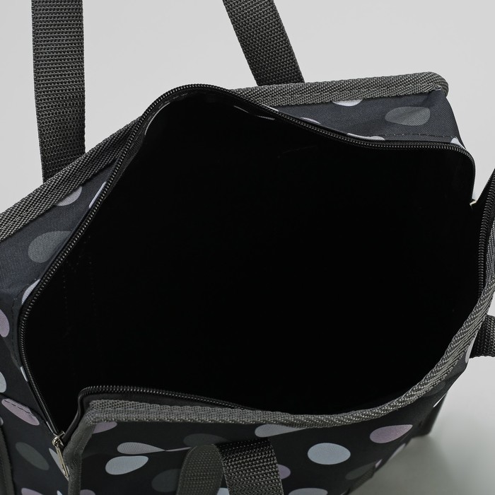 Сумка летняя "Горох", 1 отдел на молнии, цвет чёрный