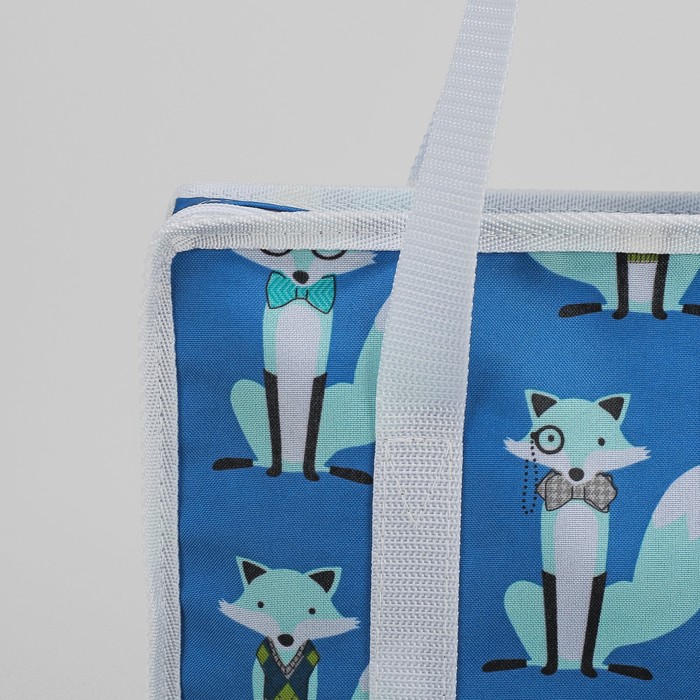 Сумка летняя "Лисы", 1 отдел на молнии, цвет белый