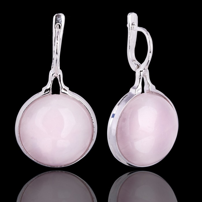 Серьги бижар "Весна", кварц в серебрении с родированием