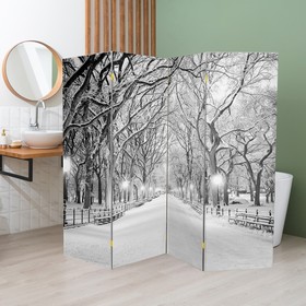 Ширма "Зимний парк", двухсторонняя, 200 × 160 см