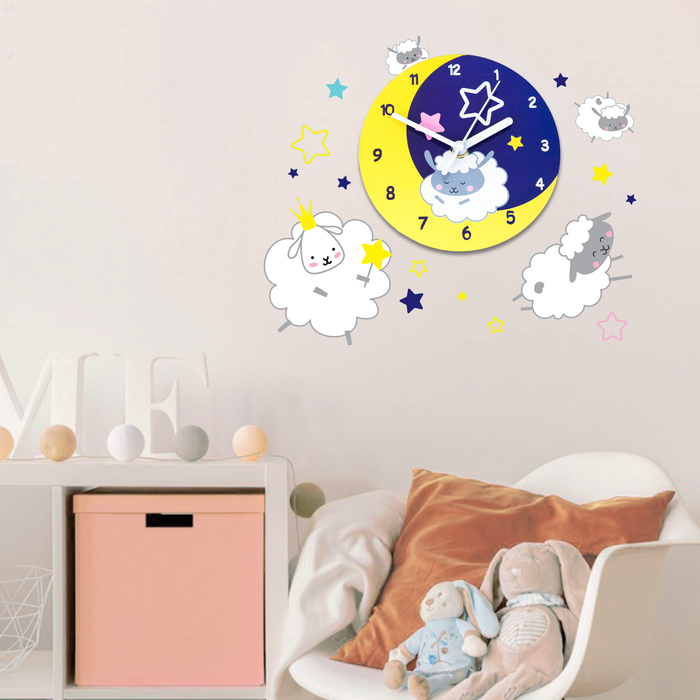 Часы настенные с наклейками "Барашки"