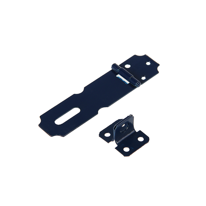 Накладка для навесного замка, с проушиной, L=76 мм, синяя