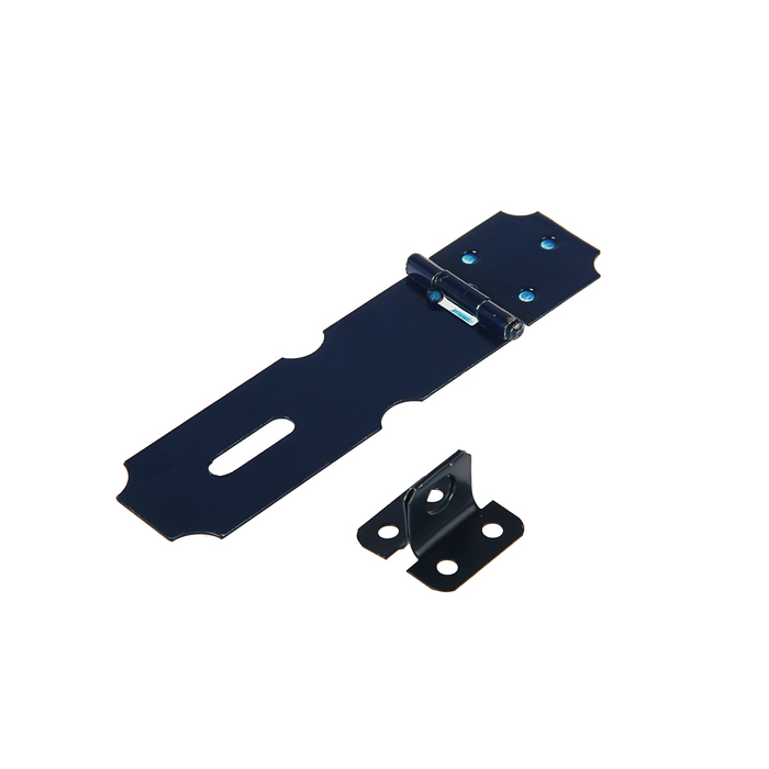 Накладка для навесного замка, с проушиной, L=98 мм, синяя