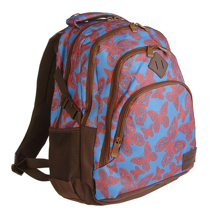 Рюкзак молодежный c эргономичной спинкой HEAD 45 х 31 х 19 см, синий/коричневый
