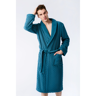 Халат «Этель Премиум» мужской, размер 52, 440 г/м², цвет синий, хлопок 100%