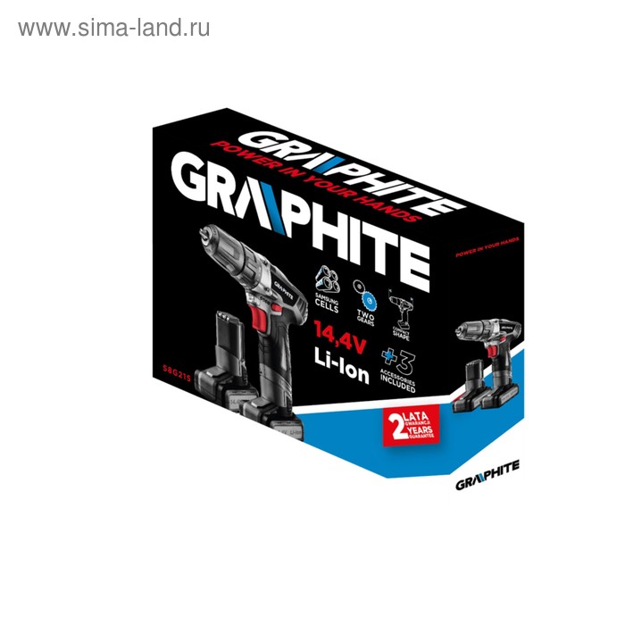 

Дрель-шуруповерт GRAPHITE 58G215, аккум., 14.4В, 2х1.5 Ач, БЗП 1-10 мм, 1150 об/мин сумка