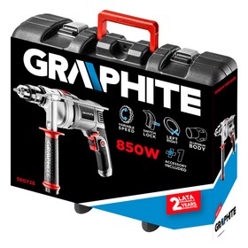 

Дрель ударная GRAPHITE 58G728, 850 Вт, ЗВП 13 мм, 3000 об/мин, 48000 уд/мин, кейс