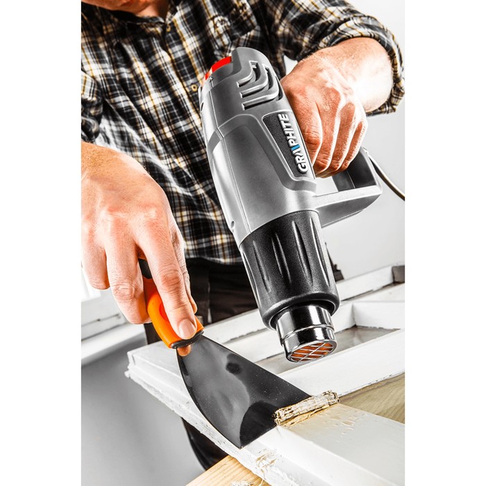 Фен технический GRAPHITE 59G522, 2000 Вт, 550°, 500 л/мин, 4 сопла, кейс