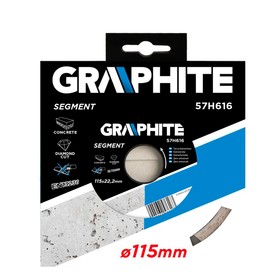 

Диск отрезной алмазный GRAPHITE 57H616, сегментный, по бетону, сухой рез, 115 х 22.2 мм