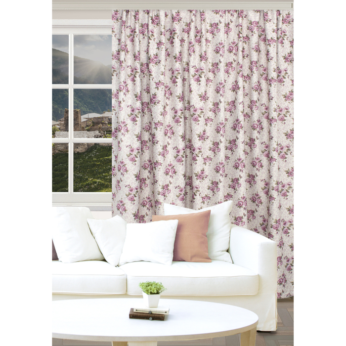 Штора портьерная "Этель" 250х260 см. Цветение,блэкаут,100% п/э