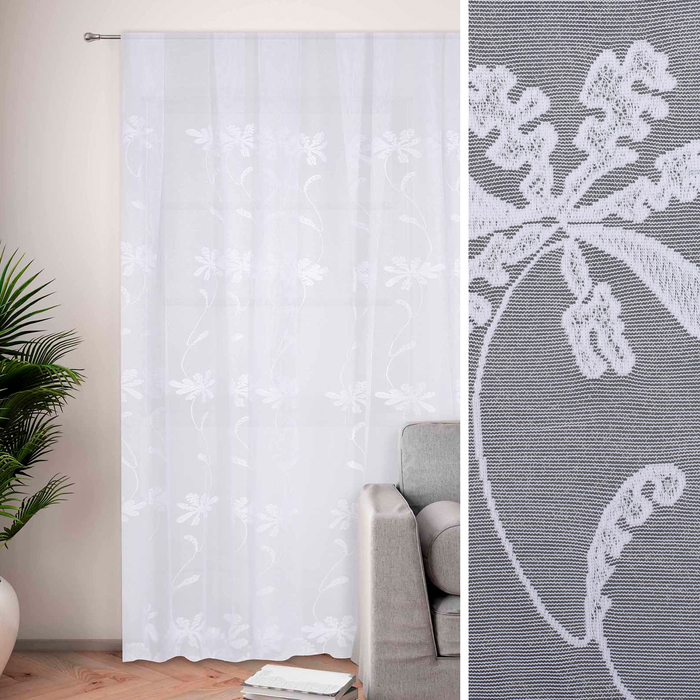 Тюль "Этель" Кипарис, 150х250 см с фестоном, 57 г/м²,100% п/э