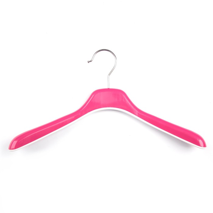 Вешалка-плечики 34х3,5х18,5 см, широкие плечики, цвет розовый
