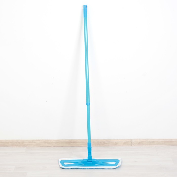 Швабра плоская телескопическая, насадка из микрофибры 39х10х77(130) см, цвет МИКС