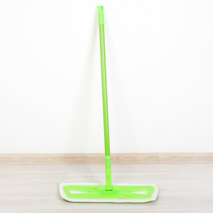 Швабра плоская телескопическая, насадка из микрофибры 39х10х77(130) см, цвет МИКС