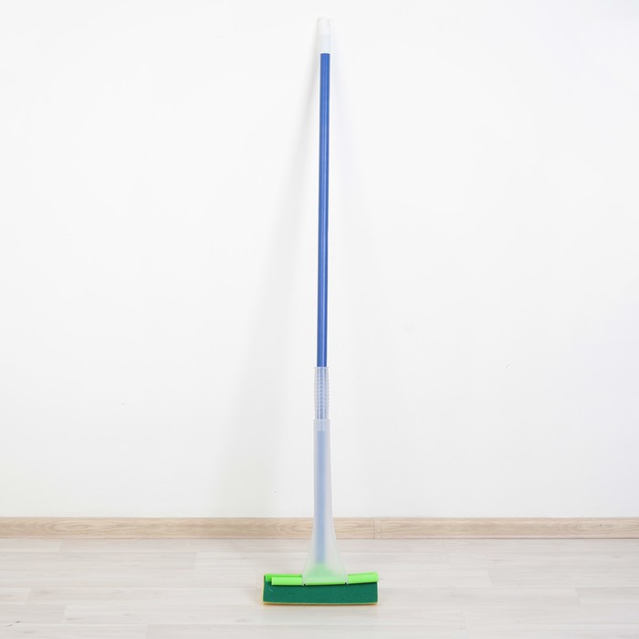 Швабра с роликовым отжимом, губка поролон 23х7х125 см