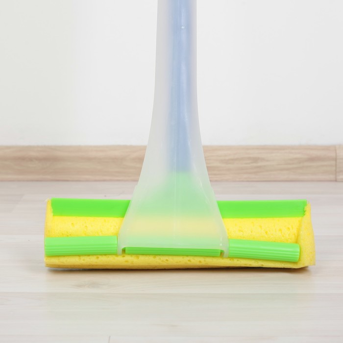 Швабра с роликовым отжимом, губка поролон 23х7х125 см