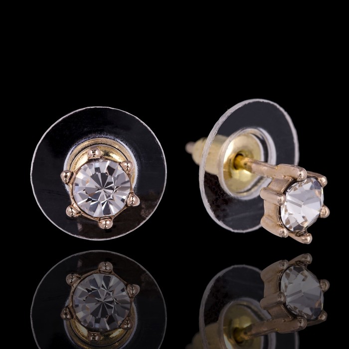 Серьги "Агри", цвет белый в золоте