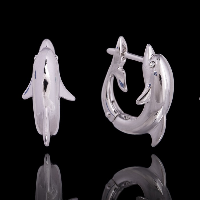 Серьги "Ники", цвет белый в серебре