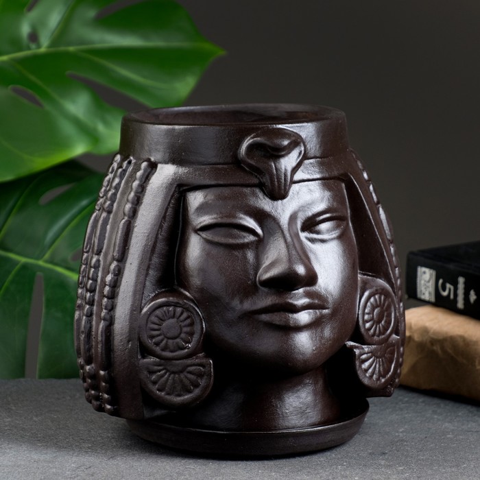 Горшок цветочный &quot;Клеопатра&quot;, 16×17×15 см, черный