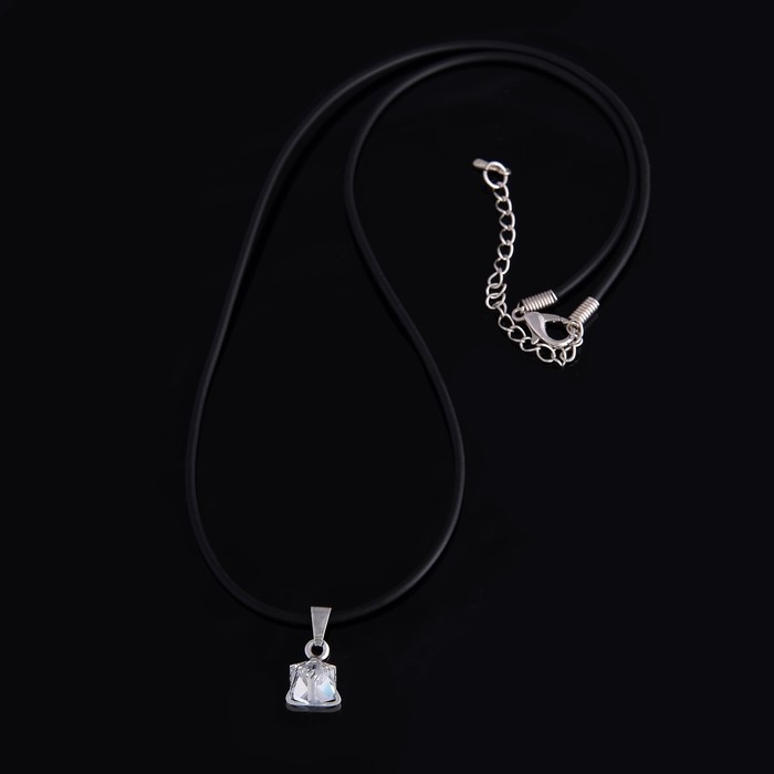 Кулон "Орест", цвет белый в черном серебре