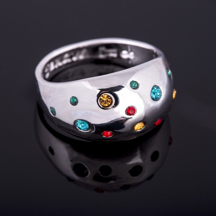 Кольцо "Монпасье", размер 18, разноцветное в серебре