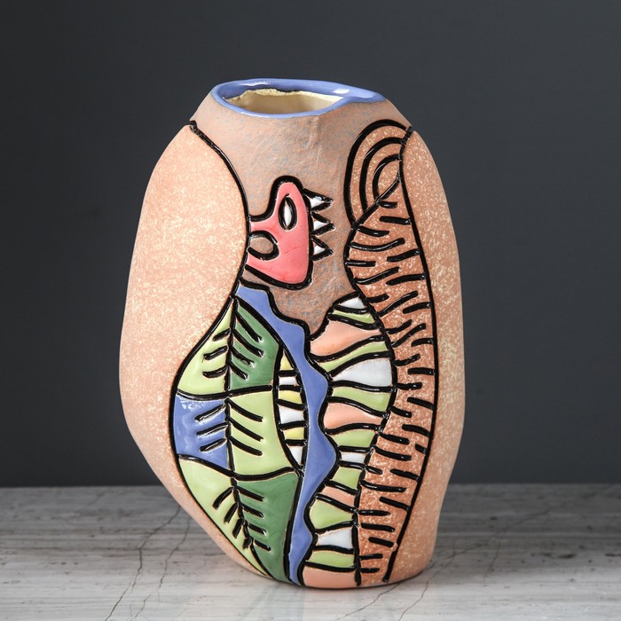 Ваза "Аморфная" цветная 23 см, микс