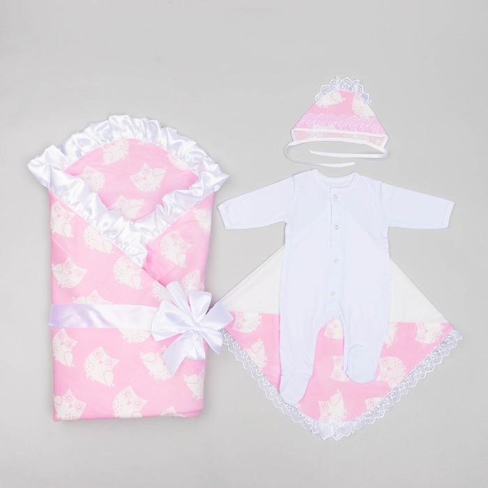 Комплект на выписку УЛЫБКА (лето), цвет розовый