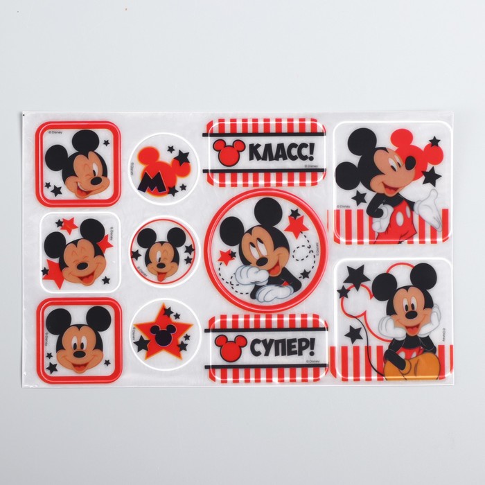 Наклейки светоотражающие "Супер!", Микки Маус 14х22см