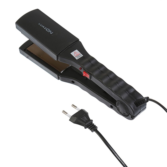 Мультистайлер LuazON LW-25, 35 Вт, алюминиевые пластины, 3 насадки гофре, чёрный