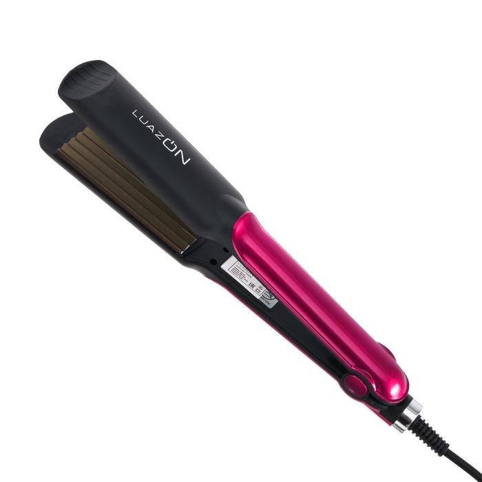 Щипцы-гофре LuazON LW-19, 40 Вт, алюминиевые пластины, розовый