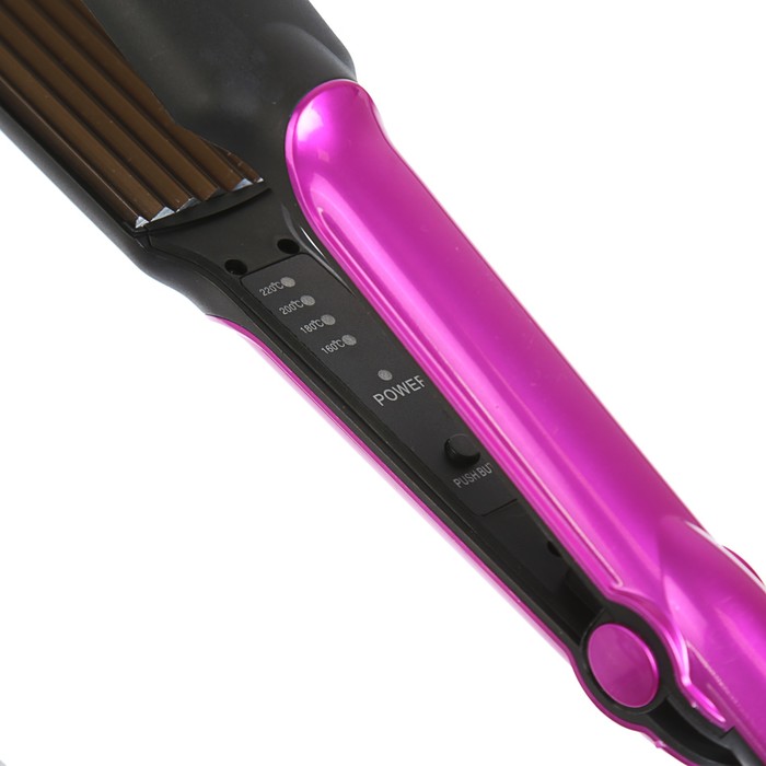 Щипцы-гофре LuazON LW-19, 40 Вт, алюминиевые пластины, розовый