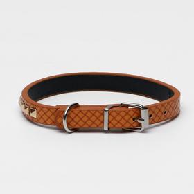 

Ошейник рифленый "Грани", 33 х 1,2 см, коричневый