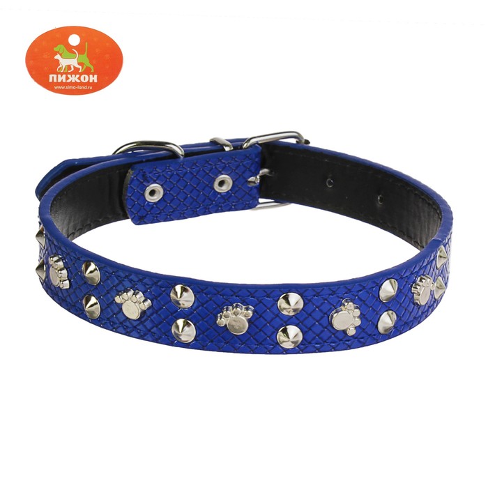 Ошейник рифленый "Путешественник", 52,5 х 2,5 см, синий