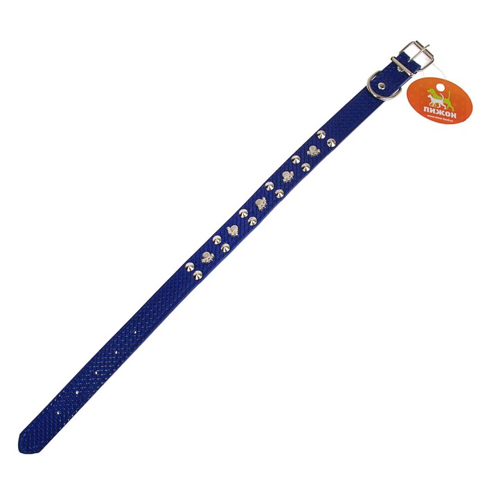 Ошейник рифленый "Путешественник", 52,5 х 2,5 см, синий