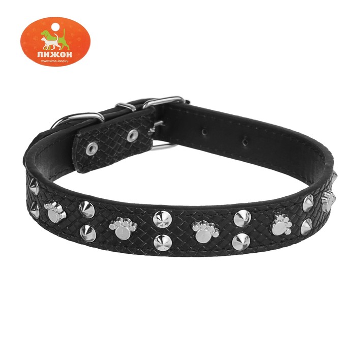 Ошейник рифленый "Путешественник", 52,5 х 2,5 см, черный