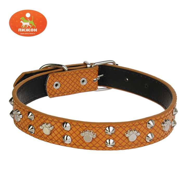 Ошейник рифленый "Путешественник", 52,5 х 2,5 см, коричневый