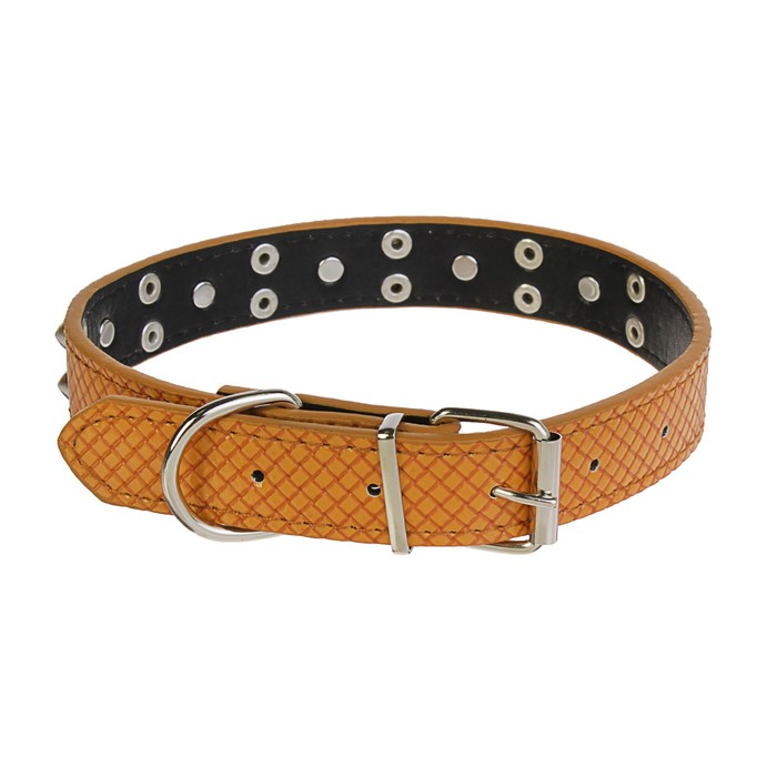 Ошейник рифленый "Путешественник", 52,5 х 2,5 см, коричневый