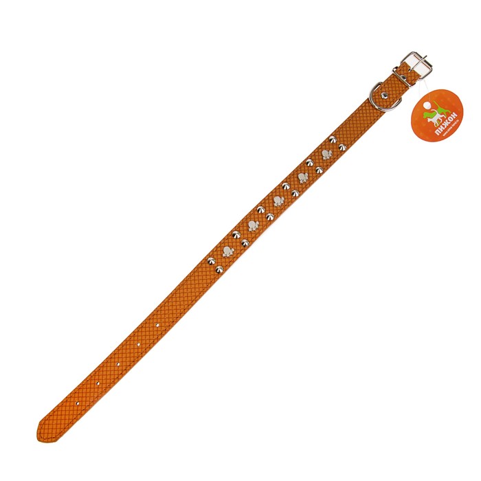 Ошейник рифленый "Путешественник", 52,5 х 2,5 см, коричневый