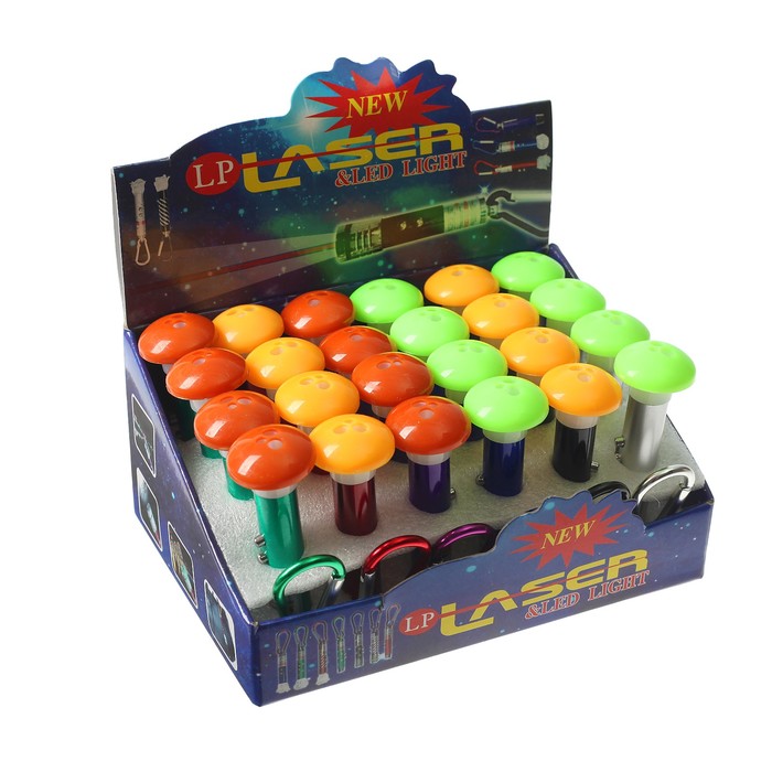 Лазер "Грибок" с фонариком, цвета МИКС