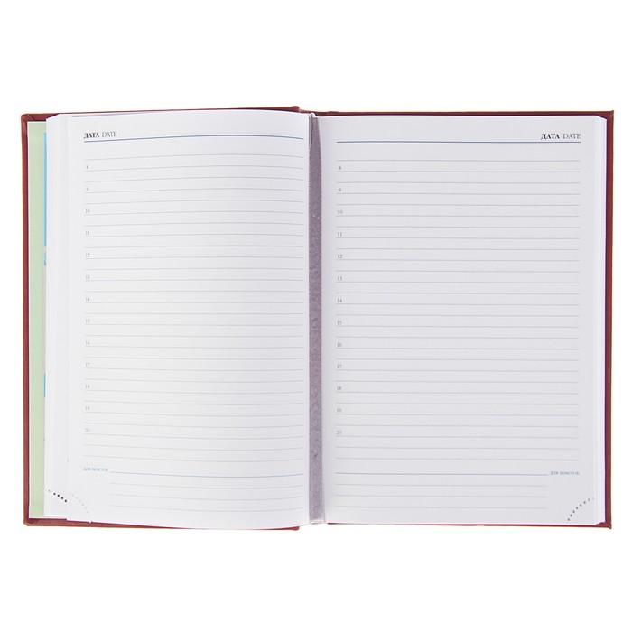 Ежедневник недатированный А5, 352 страницы VIVELLA, искуственная кожа, бордовый