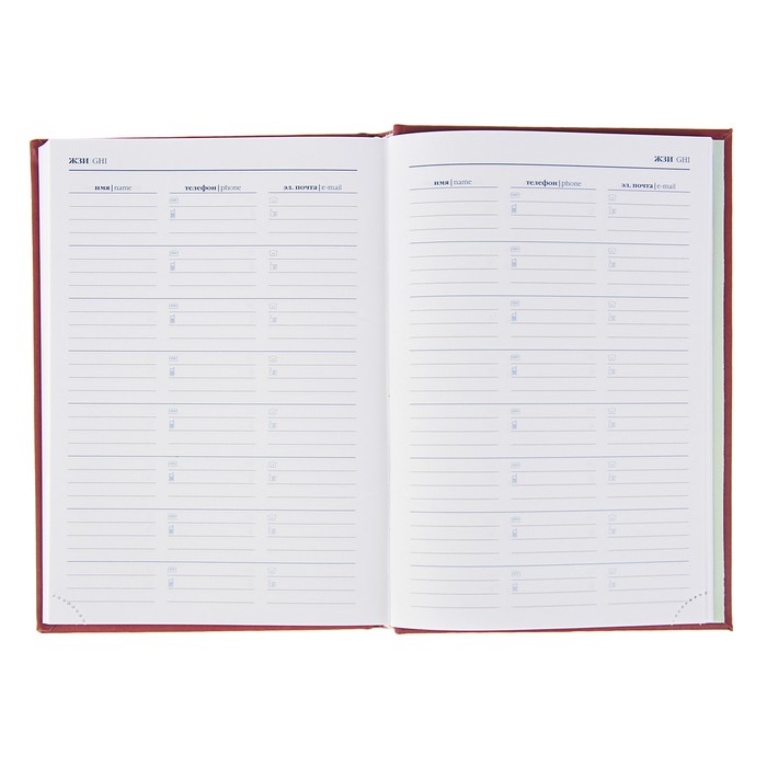 Ежедневник недатированный А5, 352 страницы VIVELLA, искуственная кожа, бордовый