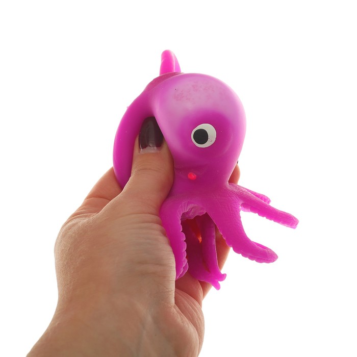 Мялка "Кальмар" на резинке, цвета МИКС