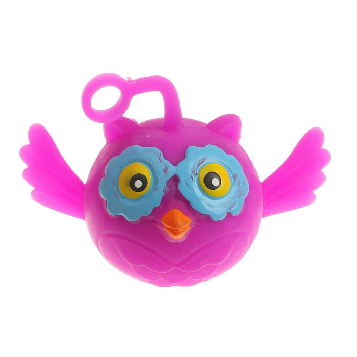 Мялка "Сова" на резинке, цвет фиолетовый