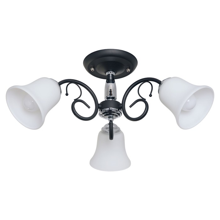 Люстра "Селена" 3x60Вт E27 черный 50х50х30см.